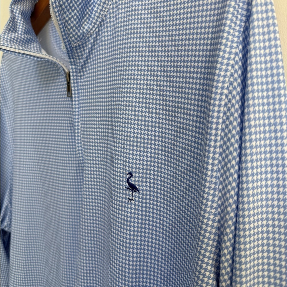 Tailor Byrd Blue Checked Quarter-Zip Pullover Size Xl View 2